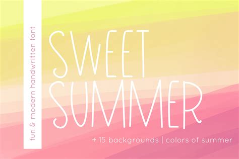 Sweet Summer Font 15 Backgrounds Summer Font Handwritten Fonts