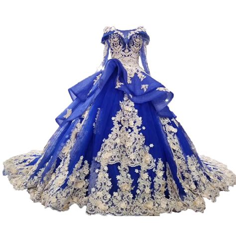 2018 New High End Evening Dress Banquet Luxury Royal Blue Lace