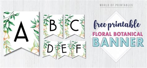 Free Printable Floral Botanical Banner World Of Printables