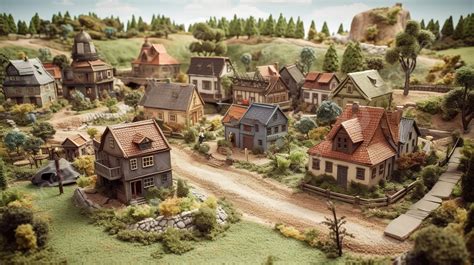 Village Landscape Model In 3d Background 3d Landscape Tree Design 3d