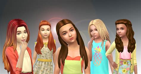 Mystufforigin 5 Girls Long Hairs Pack 2 ~ Sims 4 Hairs