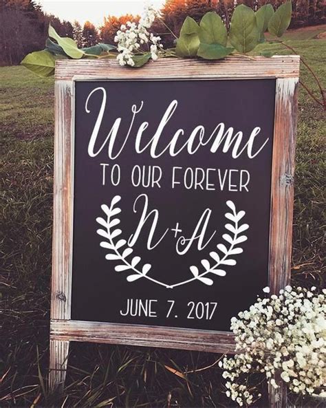 Welcome To The Wedding Of Decal Welcome Wedding Sign Etsy Rustic