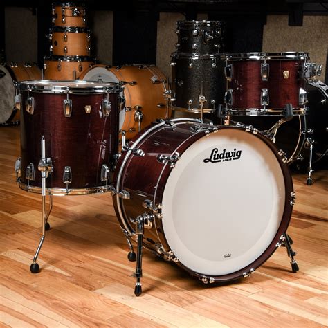 Ludwig Classic Maple 131622 3pc Drum Kit Mahogany Stain Lacquer