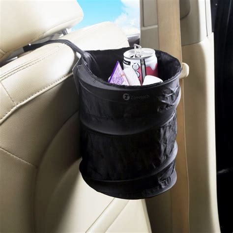 2 Pack Zone Tech Portable Car Trash Can Collapsible Pop Up Leak Proof