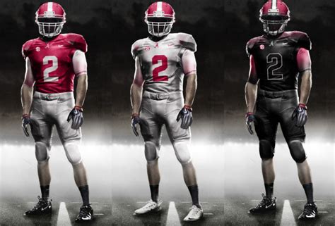 And it's clear that alabama included. Original uniform concepts for the Alabama Crimson Tide