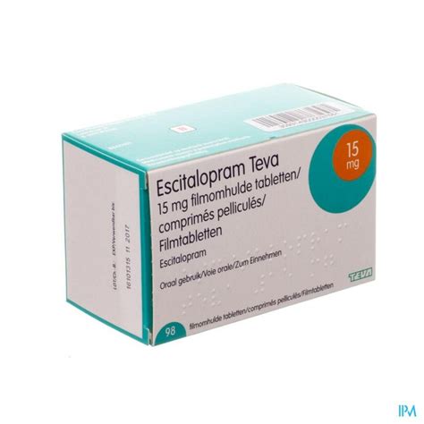 escitalopram 15 mg teva filmomh tabl 98 x 15 mg apotheek thiels