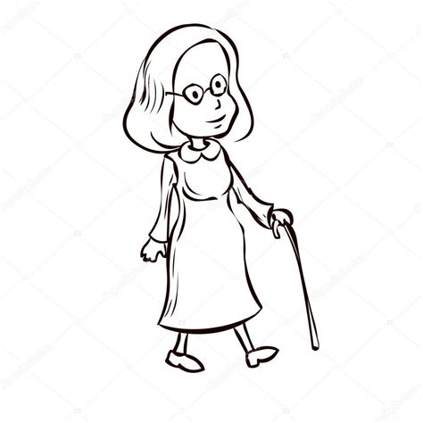 Old Lady Cartoon Drawing At Getdrawings Free Download