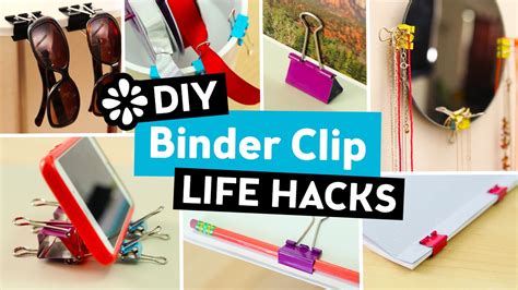 10 Easy Diy Binder Clip Life Hacks Sea Lemon Youtube