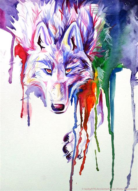 Rainbow Wolf By Lucky978 On Deviantart