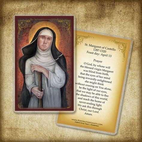 St Margaret Of Castello Holy Cardprayer Card For The Disabled Etsy