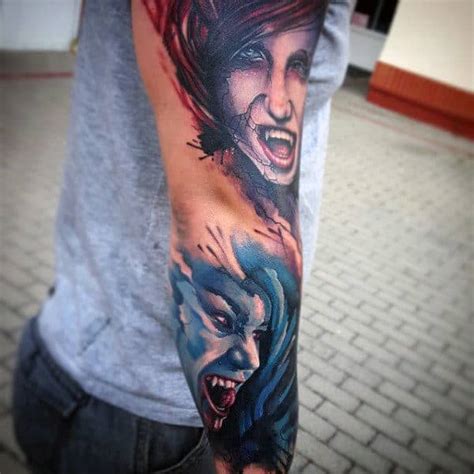 Making a tattoo is a very responsible decision in the life of those that want to have it. 60 Vampire Tattoos For Men - Bite Into Cool Designs