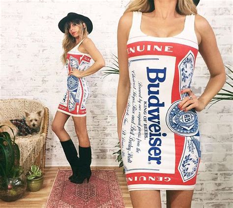 Vintage S Rare Budweiser Bodycon Mini Dress Size Xs S Dresses