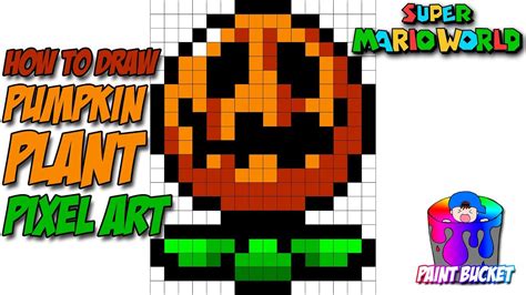 How To Draw Super Mario World 16 Bit Pixel Art Pumpkin