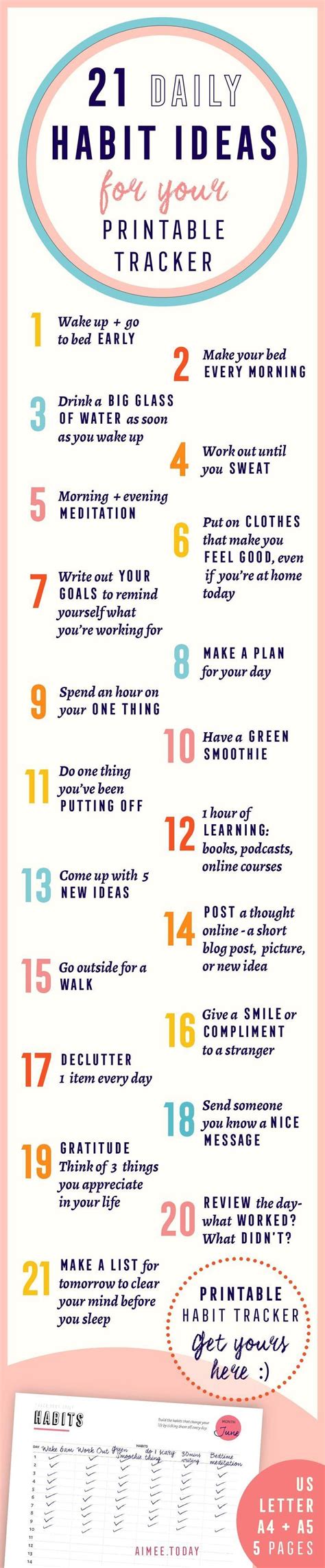 21 Ideas For Good Habits That You Can Build And Track With Your