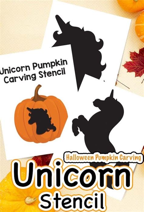 Easy Unicorn Pumpkin Stencil