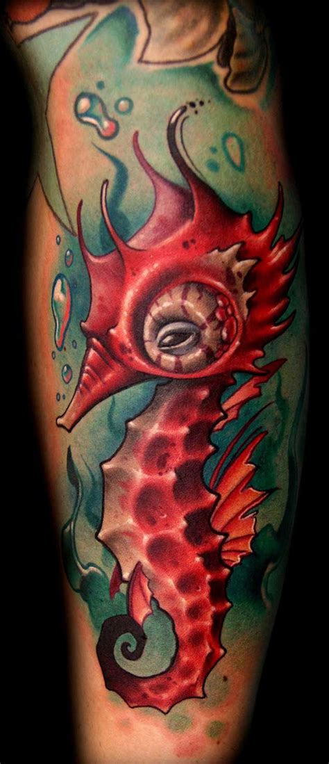 More images for how to clean a new tattoo » 50 Adorably Cute Seahorse Tattoos - TattooBlend