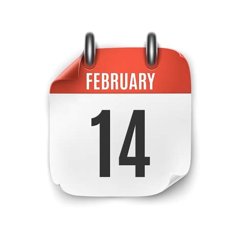Premium Vector February 14 Calendar Isolated Valentines Day