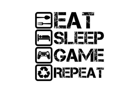 eat sleep game repeat typography t shirt design 6060711 vector art at vecteezy