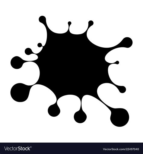 Cartoon Black Blot Spilled Ink Stain Royalty Free Vector