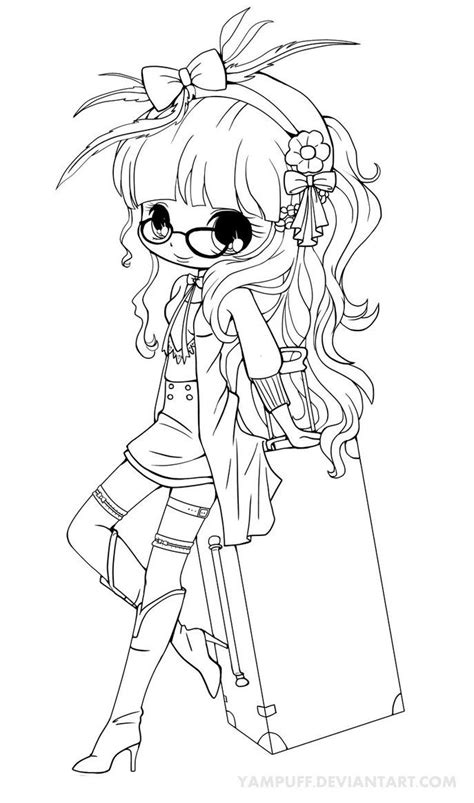 It is sure to entice your child. Suitcase Girl Lineart by *YamPuff on deviantART | Chibi ...