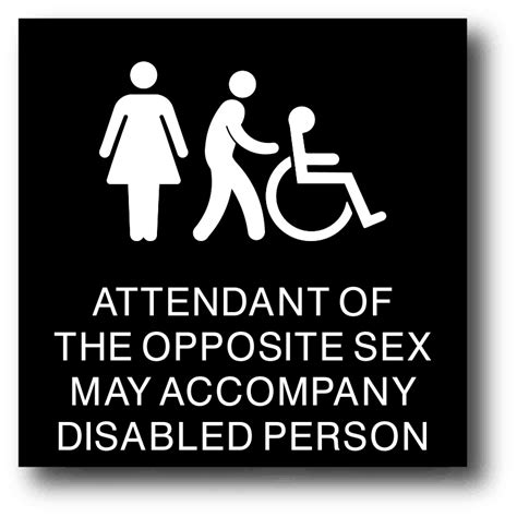 Assistant Of Opposite Sex May Accompany Disabled Person Restroom Sign Ada Sign Depot