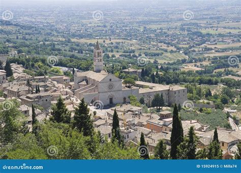 panoramic view of assisi umbria stock image image of complex cypress 15924915