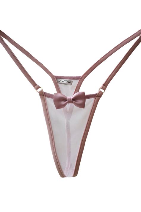Sheer Lingerie Set With G String Panties And Bralette Bra In See