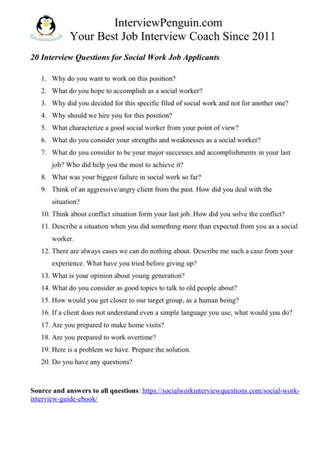 Preparing For Social Work Interviews An Overview Of Common Questions