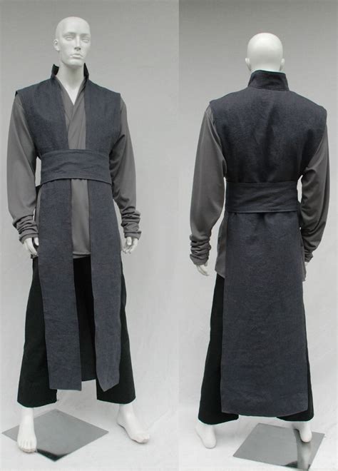 With all the jedi masters obeying a certain standard of lighter coloured robes and tan tunics, why did they let anakin. Textured Linen Reversible Surcoat and Gray Knit Tunic (With images) | Jedi costume, Sith costume ...