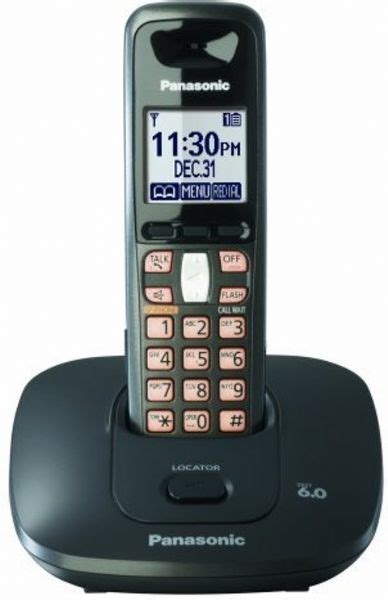 Panasonic Kx Tg6411t Cordless Phone Black Metallic Dect 60 Cordless