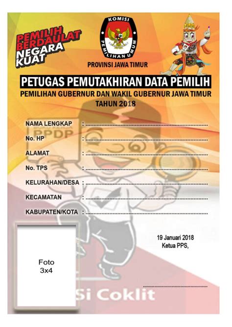 Contoh Id Card Panitia Pemilihan Kepala Desa Terlengkap Gambaran