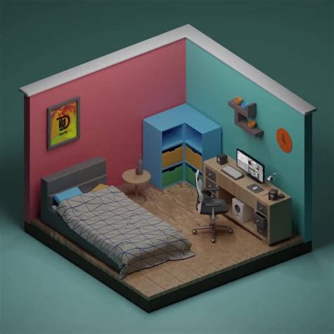 3d Design Modelling And Render Of An Isometric Room In Blender Upwork