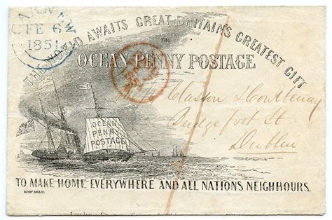 A priority mail express international shipment may be addressed to a street address or to a post office box. 1851 Gilpin's "Ocean Penny Postage" envelope from CARNEW Ireland to Dublin #stamps # ...