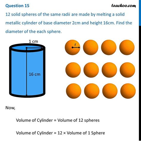 12 Solid Spheres Of The Same Radii Are Made By Melting A Solid