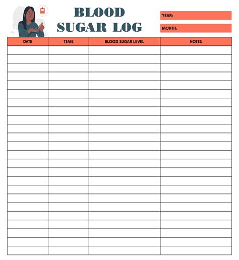 Large Print Monthly Free Printable Blood Sugar Log Sheet Printable