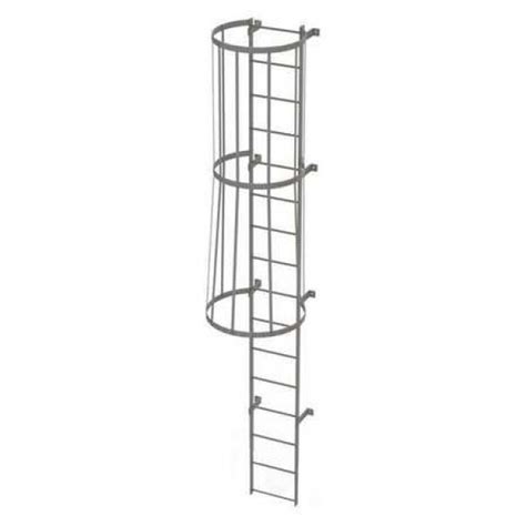 15ft Steel Fixed Ladder With Safety Cage Wlfc1116 Industrial Man Lifts