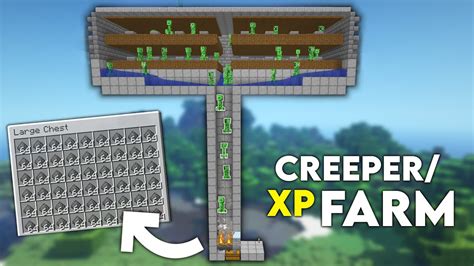 Minecraft Easy Creeper Xp Farm Tutorial 119 Gunpowder Creeper Farm