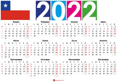 Calendario 2022 Chilie Con Días Festivos Para Imprimir