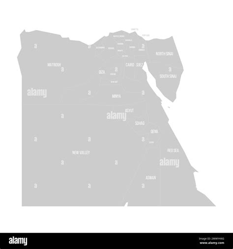 Egypt Political Map Of Administrative Divisions Governorates Solid