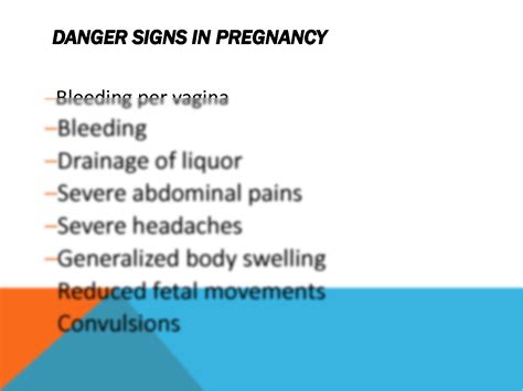 Solution Danger Signs In Pregnancy Studypool