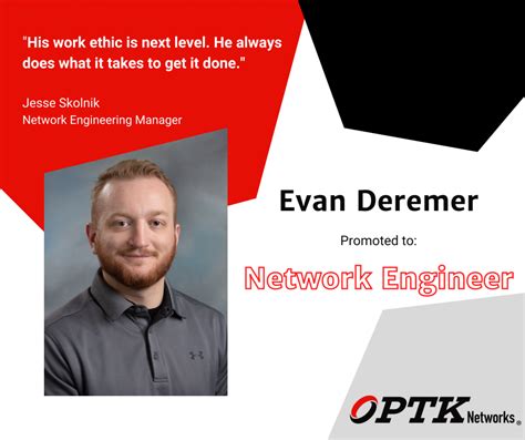 Evan Dermer Promoted To Network Engineer Optk Networks® Optk Networks