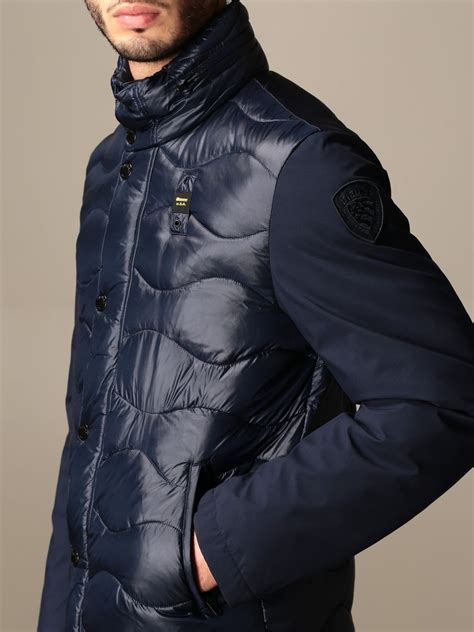 Blauer Outlet Down Jacket In Wave Quilted Nylon Jacket Blauer Men