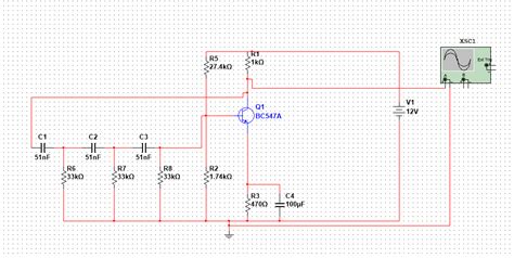 Simulation Whats Wrong With This Rc Phase Shift Oscillator