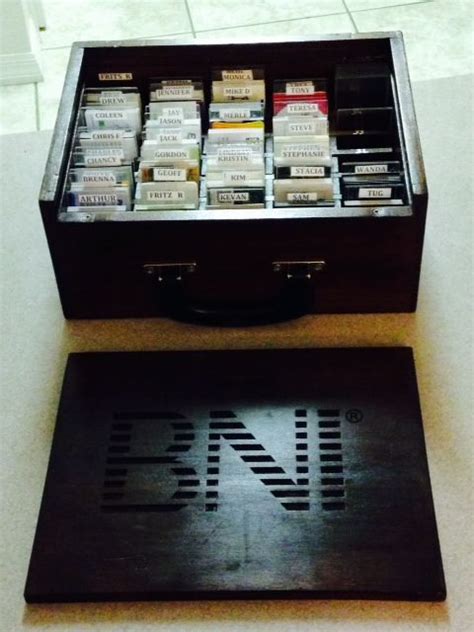 To help distinguish between duplicate names on the business card menu, choose other business cards. BNI Business Card Box with 35 compartments to hold cards ...