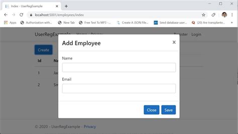 Crud With Bootstrap Modal Form In Aspnet Core Mvc And Entity Framework