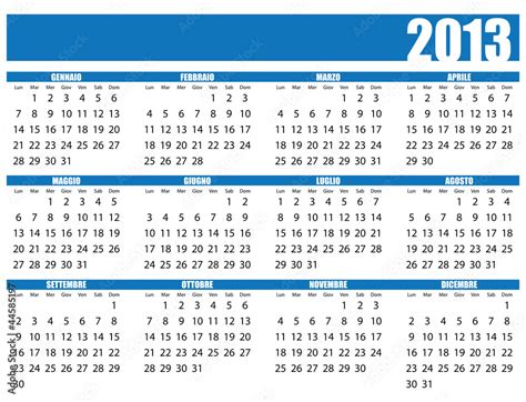 Vettoriale Stock Calendario 2013 Adobe Stock