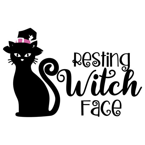 Free SVG Files | SVG, PNG, DXF, EPS | Resting Witch Face Halloween