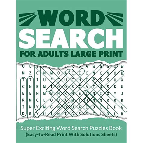 Buy Word Search For Adults Large Print Super Exciting Word Search