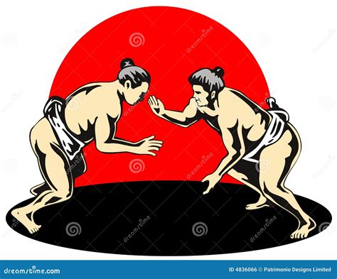 Sumo Wrestlers Stock Vector Illustration Of Blue White 4836066