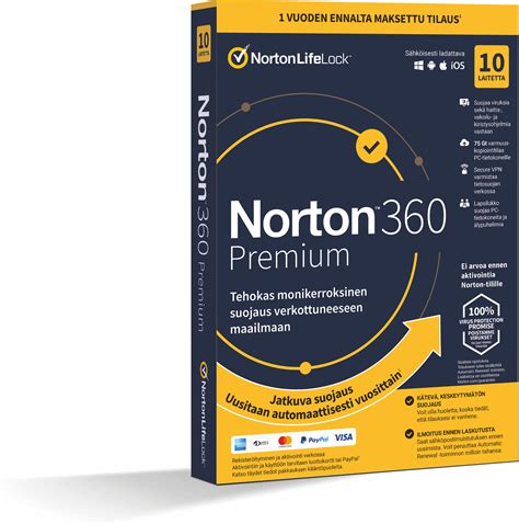 Norton 360 Premium 75 Gt 10 Laitetta 12 Kk Tietoturvaohjelmisto